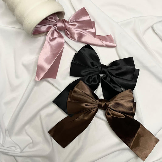 9 pcs Small Satin Bow Clips