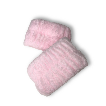 Pink 6pcs Headband, Wristbands for Skin Care with With Hair Clips